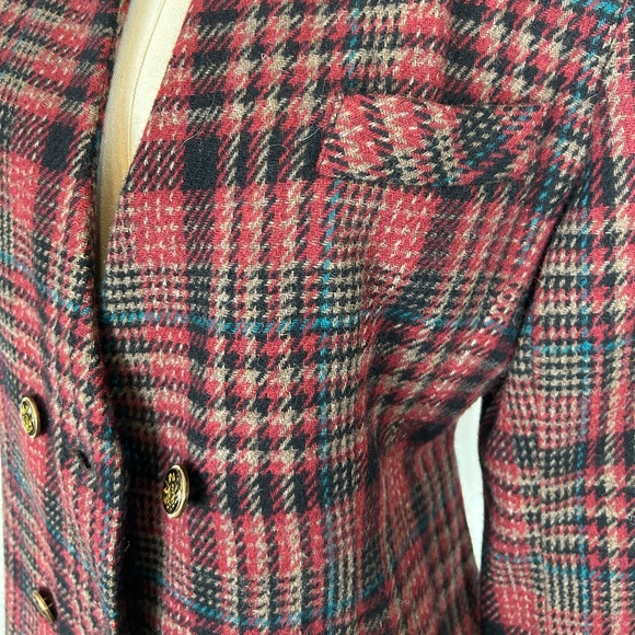 3/4 Sleeve Tartan Blazer - Picture 4 of 7